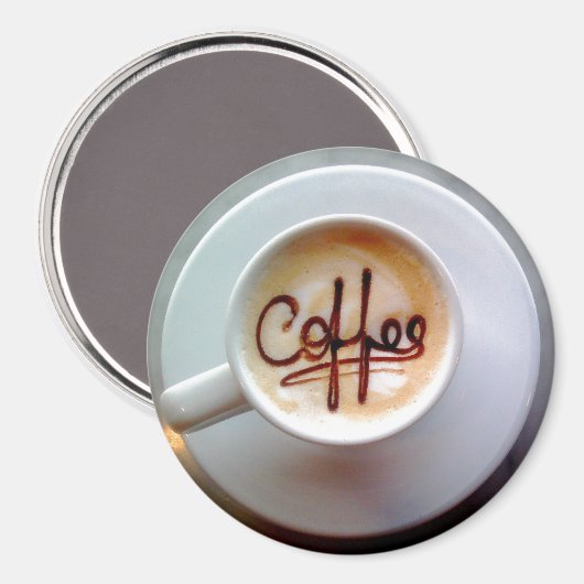 Latte koffiebeker en saucer koffiemagneet magneet (Voorkant / Achterkant)