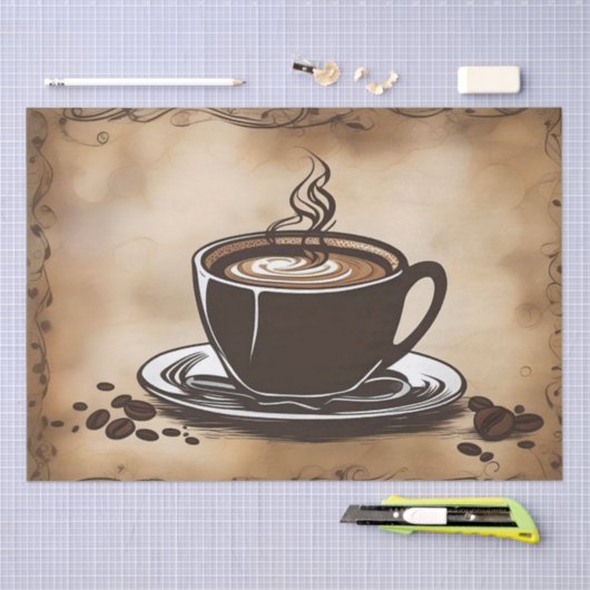 Latte koffiekopjes / decoupage tissuepapier (Craft)