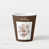 Latte koffiemok met monogram latte mok (Voorkant)