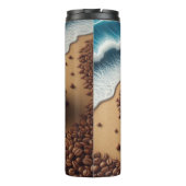 Latte kunst op het strand thermosbeker (Achterkant)