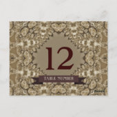 Latte Lace Wedding Event Table Number Briefkaart (Achterkant)