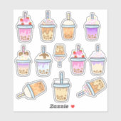 Latte leuke koffie bobba thee sticker (Vel)