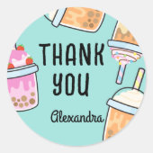 Latte leuke koffie bobba thee verjaardag bedankt ronde sticker (Voorkant)