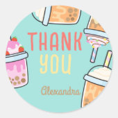 Latte leuke koffie bobba thee verjaardag bedankt ronde sticker (Voorkant)