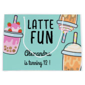 Latte leuke koffie bobba thee verjaardag groot cadeauzakje (Voorkant)