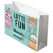 Latte leuke koffie bobba thee verjaardag groot cadeauzakje (Voorkant Gekanteld)