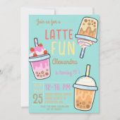 Latte leuke koffie bobba thee verjaardag kaart (Voorkant)