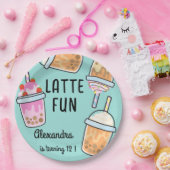 Latte leuke koffie bobba thee verjaardag papieren bordje (Feest)