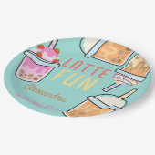 Latte leuke koffie bobba thee verjaardag papieren bordje (Gekanteld)