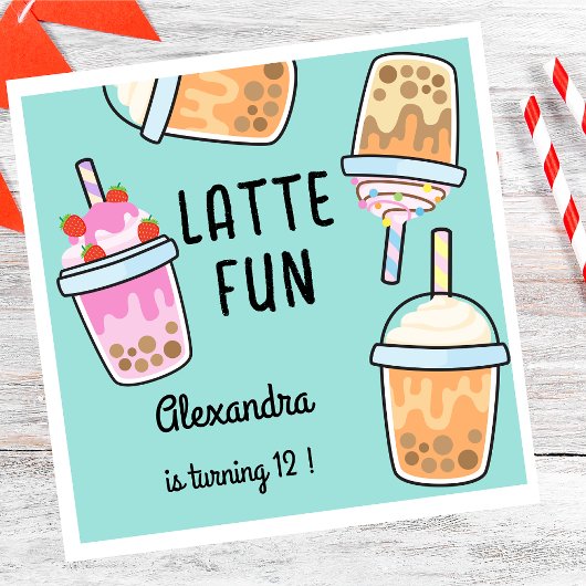 Latte leuke koffie bobba thee verjaardag servet