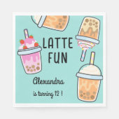 Latte leuke koffie bobba thee verjaardag servet (Voorkant)