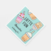 Latte leuke koffie bobba thee verjaardag servet (Hoek)