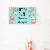 Latte leuke koffie bobba thee verjaardag spandoek (Insitu)