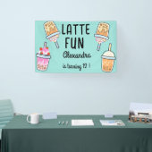 Latte leuke koffie bobba thee verjaardag spandoek (Beurs)