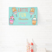 Latte leuke koffie bobba thee verjaardag spandoek (Insitu)
