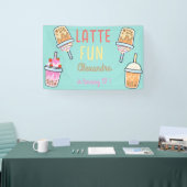 Latte leuke koffie bobba thee verjaardag spandoek (Beurs)