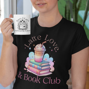 Latte Liefde en Boek Club Schattige Cartoon Pastel T-shirt