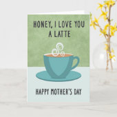 Latte Liefde Moederdag Kaart (Gele Bloem)