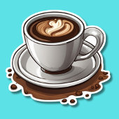 Latte Liefde Waterdicht Sticker