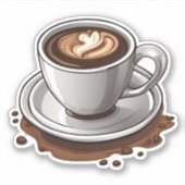 Latte Liefde Waterdicht Sticker (Voorkant)