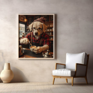 Latte Love beroemd gemaakt door The Labrador Baris Poster