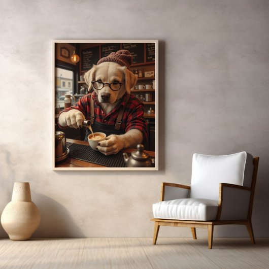 Latte Love beroemd gemaakt door The Labrador Baris Poster