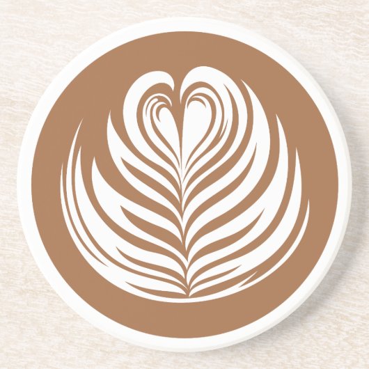 Latte Love Zandsteen Onderzetter (Voorkant)