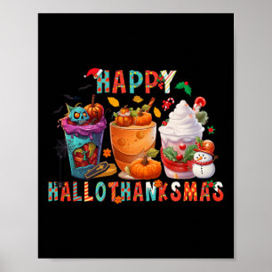 Latte Lovers Happy Hallothanksmas Pompoen Xmas Pre Poster