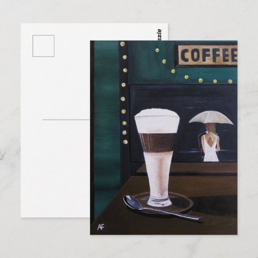 Latte Macchiato Schilderij van Alfred Fox Briefkaart (Voorkant / Achterkant)