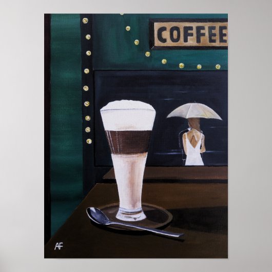 Latte Macchiato Schilderij van Alfred Fox Poster (Voorkant)