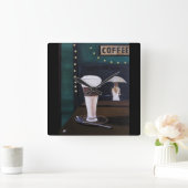Latte Macchiato Schilderij van Alfred Fox Vierkante Klok (Huis)