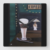Latte Macchiato Schilderij van Alfred Fox Vierkante Klok (Voorkant)