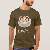 Latte met een hart voor koffieliefhebbers t-shirt (Voorkant)