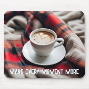 Latte met hart op een deken muismat