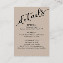 Latte Mocha Black Love Schrift Details Informatiekaartje