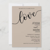 Latte Mocha Zwarte Liefde Script Minimalistische T Kaart (Voorkant)