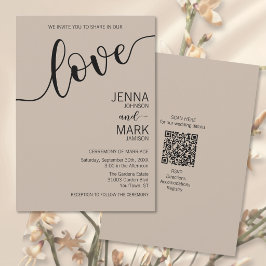 Latte Mocha Zwarte Liefde Script Minimalistische T Kaart