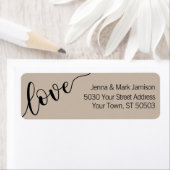 Latte Mocha Zwarte Liefde Script Retouradres Etiket (Insitu)