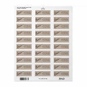 Latte Mocha Zwarte Liefde Script Retouradres Etiket (Full Sheet)