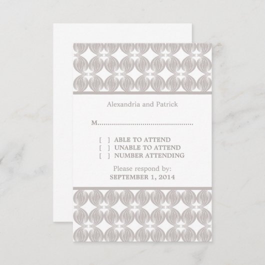 Latte Modern Deco Response Kaart (Voorkant / Achterkant)