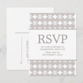Latte Modern Deco RSVP Briefkaart (Voorkant / Achterkant)