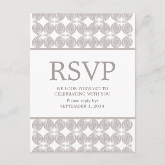 Latte Modern Deco RSVP Briefkaart (Voorkant)