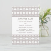 Latte Modern Deco Save the Date Uitnodiging (Staand voorkant)