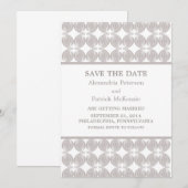 Latte Modern Deco Save the Date Uitnodiging (Voorkant / Achterkant)