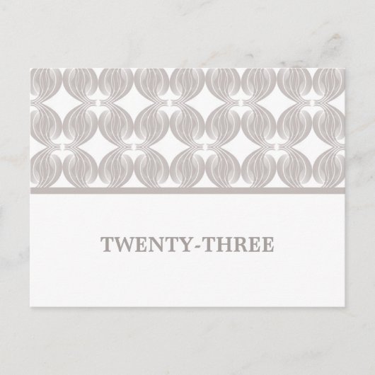 Latte Modern Deco Table Number Briefkaart (Voorkant)