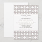 Latte Modern Deco Wedding Invite Kaart (Voorkant / Achterkant)