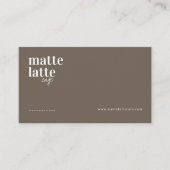 Latte | Modern Elegant Minimalistisch Professionee Visitekaartje (Voorkant)