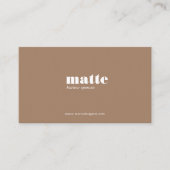 Latte | Modern minimalistische legant professional Visitekaartje (Voorkant)