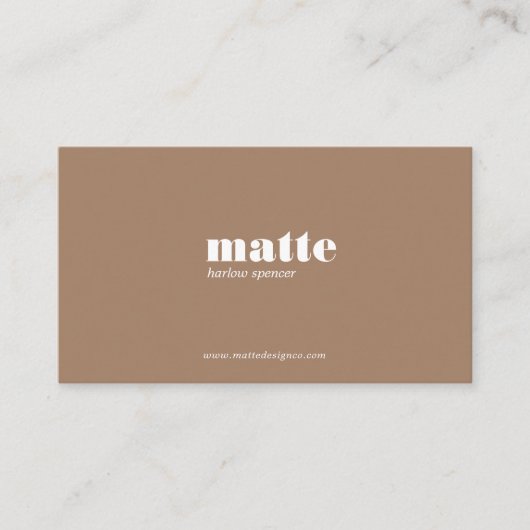 Latte | Modern minimalistische legant professional Visitekaartje (Voorkant)