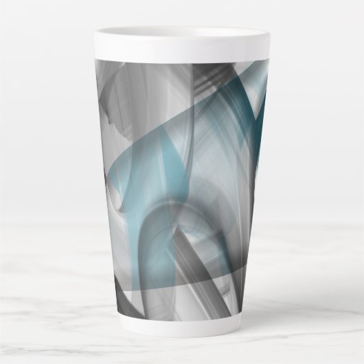 Latte Mok Abstracte Trend Interieur Decor Blauwe O (Voorkant)